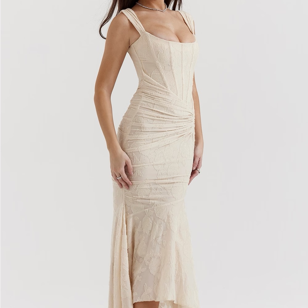 House of CB Cesca Vintage Cream/White Floral Dress